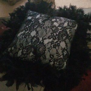 Feather lace  throw pillow